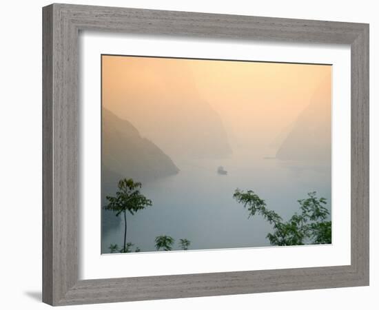 Sunset View of Xiling Gorge, Three Gorges, Yangtze River, China-Keren Su-Framed Photographic Print
