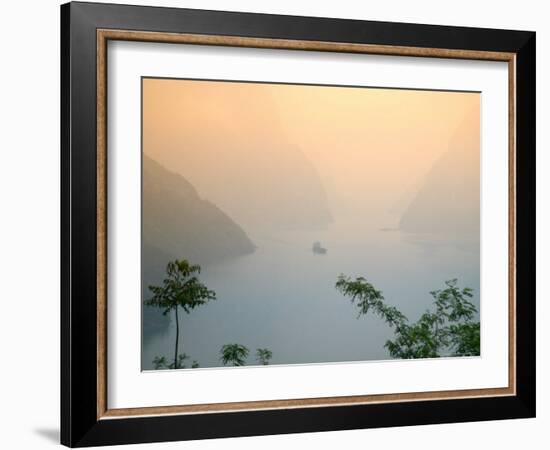 Sunset View of Xiling Gorge, Three Gorges, Yangtze River, China-Keren Su-Framed Photographic Print