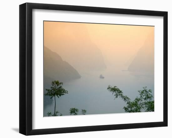 Sunset View of Xiling Gorge, Three Gorges, Yangtze River, China-Keren Su-Framed Photographic Print