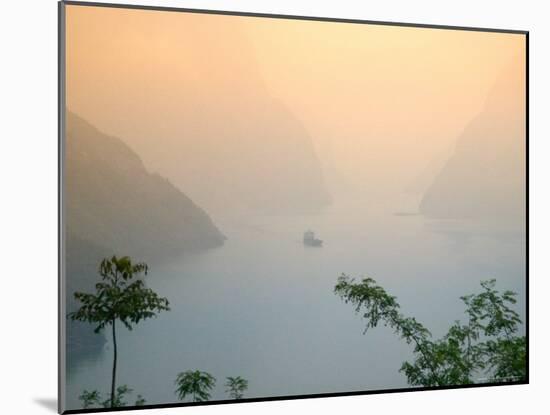 Sunset View of Xiling Gorge, Three Gorges, Yangtze River, China-Keren Su-Mounted Photographic Print