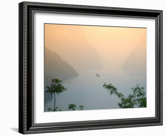 Sunset View of Xiling Gorge, Three Gorges, Yangtze River, China-Keren Su-Framed Photographic Print