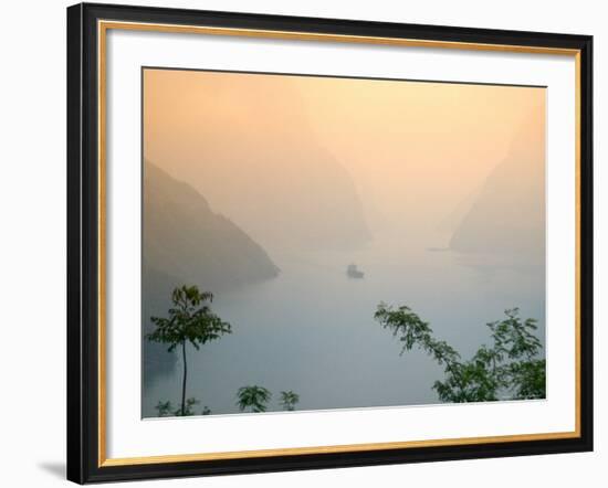 Sunset View of Xiling Gorge, Three Gorges, Yangtze River, China-Keren Su-Framed Photographic Print