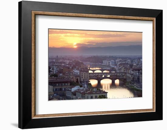 Sunset View over Florence and the Ponte Vecchio from Piazza Michelangelo-Stuart Black-Framed Photographic Print