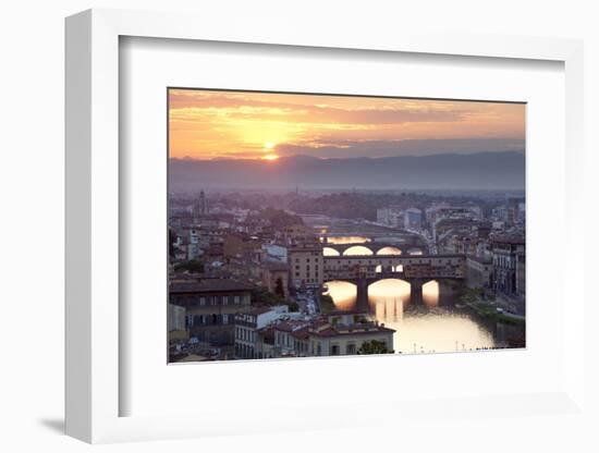 Sunset View over Florence and the Ponte Vecchio from Piazza Michelangelo-Stuart Black-Framed Photographic Print