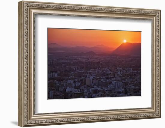 Sunset View over the Cityscape of Alicante Looking Towards Sierra De Fontcalent-Cahir Davitt-Framed Photographic Print