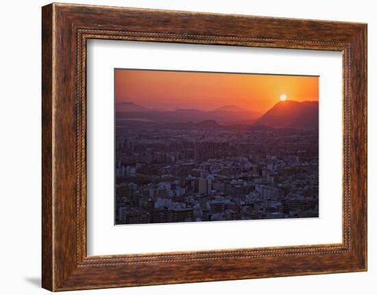 Sunset View over the Cityscape of Alicante Looking Towards Sierra De Fontcalent-Cahir Davitt-Framed Photographic Print