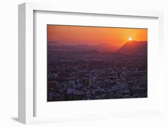 Sunset View over the Cityscape of Alicante Looking Towards Sierra De Fontcalent-Cahir Davitt-Framed Photographic Print