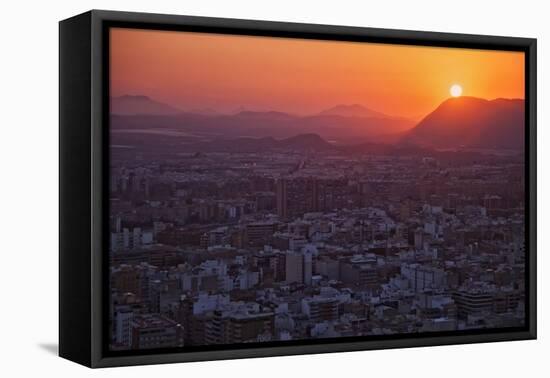 Sunset View over the Cityscape of Alicante Looking Towards Sierra De Fontcalent-Cahir Davitt-Framed Premier Image Canvas