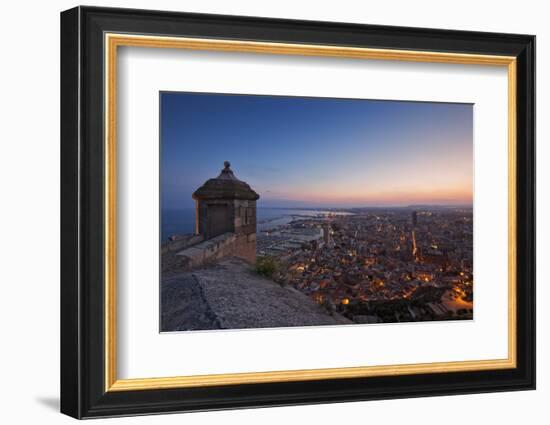 Sunset View over the Cityscape of Alicante Looking Towards the Lookout Tower and Port of Alicante-Cahir Davitt-Framed Photographic Print