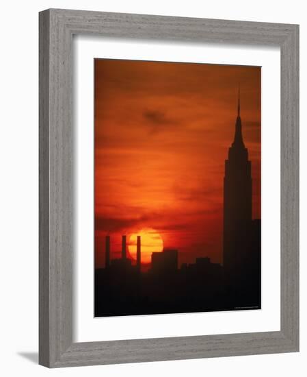 Sunset View with the Empire State Building-Alfred Eisenstaedt-Framed Photographic Print