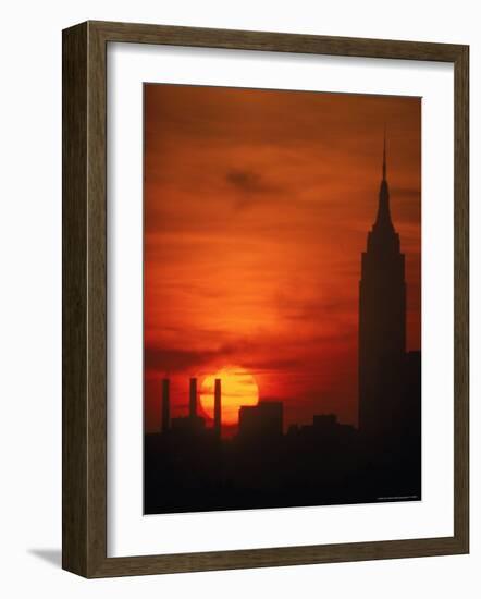 Sunset View with the Empire State Building-Alfred Eisenstaedt-Framed Photographic Print