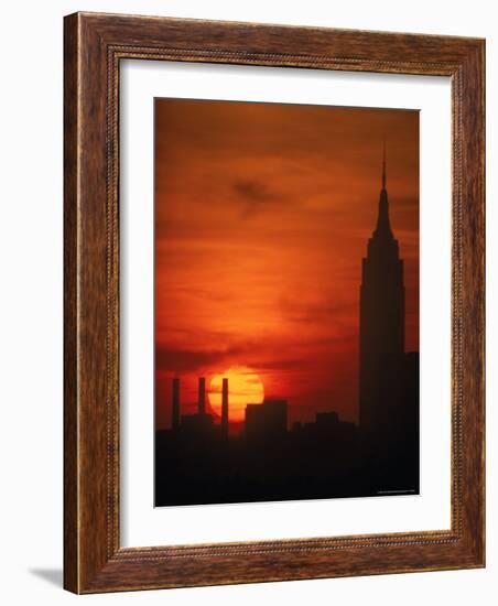 Sunset View with the Empire State Building-Alfred Eisenstaedt-Framed Photographic Print