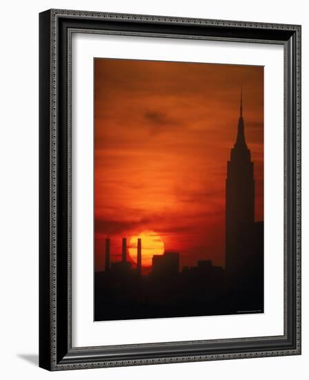 Sunset View with the Empire State Building-Alfred Eisenstaedt-Framed Photographic Print