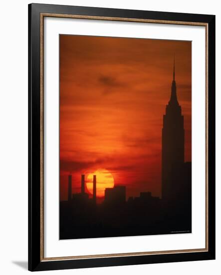 Sunset View with the Empire State Building-Alfred Eisenstaedt-Framed Photographic Print