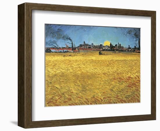 Sunset: Wheat Fields Near Arles, 1888-Vincent van Gogh-Framed Giclee Print