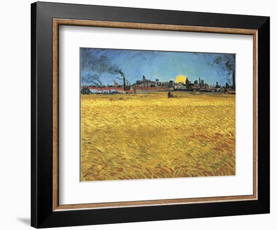 Sunset: Wheat Fields Near Arles, 1888-Vincent van Gogh-Framed Giclee Print