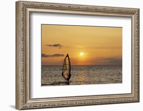 Sunset, Windsurfing, Ocean, Maui, Hawaii, USA-Gerry Reynolds-Framed Photographic Print