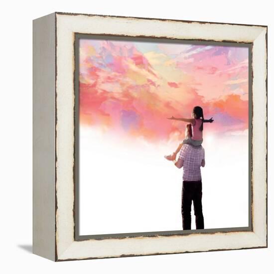 Sunset with Dad-Nancy Tillman-Framed Stretched Canvas