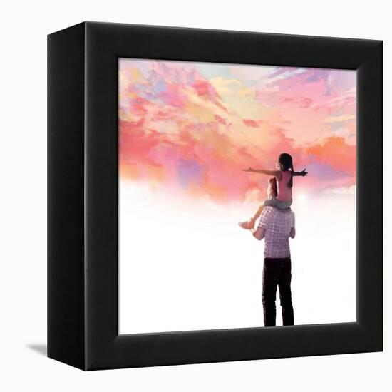 Sunset with Dad-Nancy Tillman-Framed Stretched Canvas