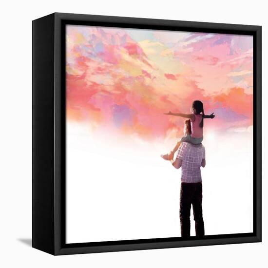 Sunset with Dad-Nancy Tillman-Framed Stretched Canvas