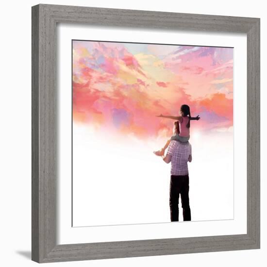 Sunset with Dad-Nancy Tillman-Framed Art Print