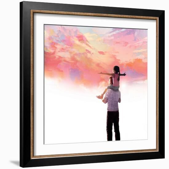 Sunset with Dad-Nancy Tillman-Framed Art Print