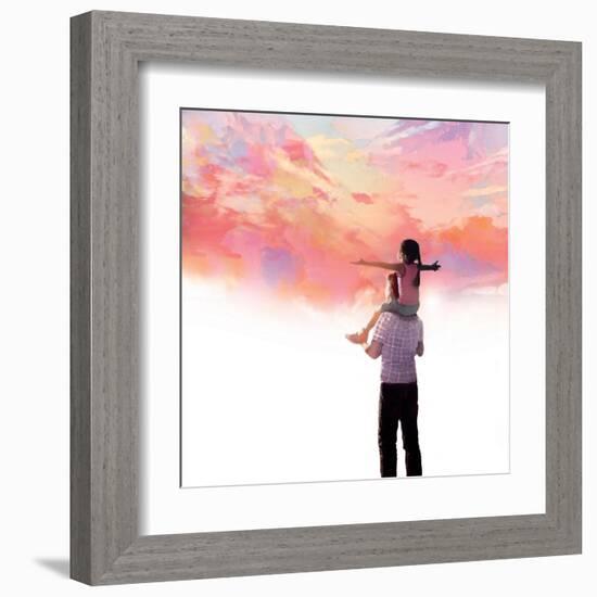 Sunset with Dad-Nancy Tillman-Framed Art Print