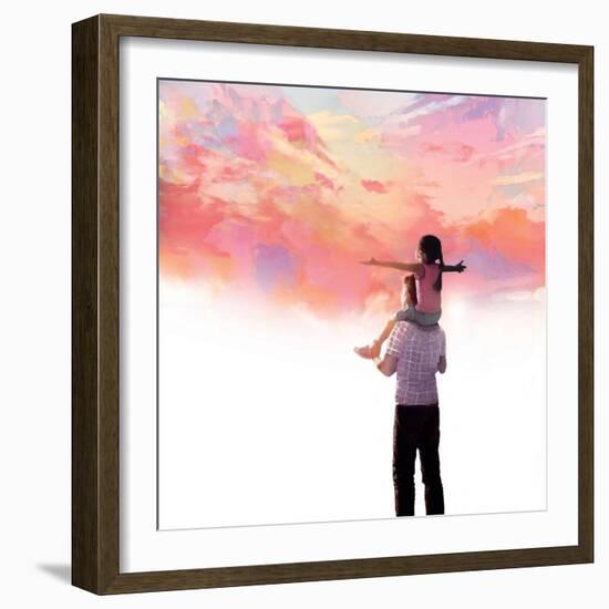 Sunset with Dad-Nancy Tillman-Framed Premium Giclee Print