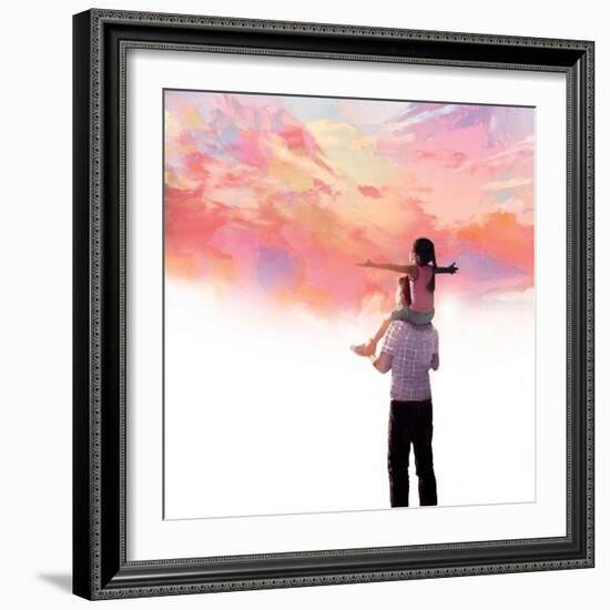 Sunset with Dad-Nancy Tillman-Framed Premium Giclee Print