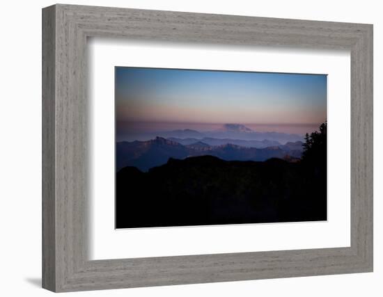 Sunset with Mount Saint Helens on the Horizon, Mount Rainier National Park, Washington-Dan Holz-Framed Photographic Print