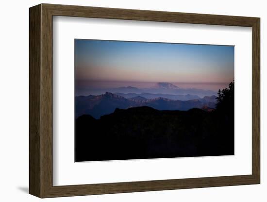 Sunset with Mount Saint Helens on the Horizon, Mount Rainier National Park, Washington-Dan Holz-Framed Photographic Print