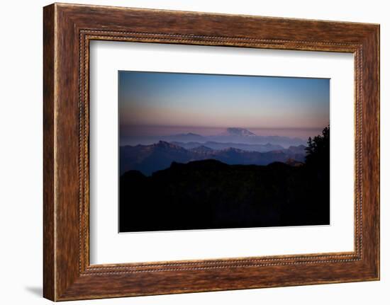 Sunset with Mount Saint Helens on the Horizon, Mount Rainier National Park, Washington-Dan Holz-Framed Photographic Print