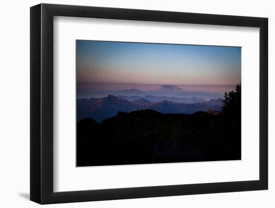 Sunset with Mount Saint Helens on the Horizon, Mount Rainier National Park, Washington-Dan Holz-Framed Photographic Print