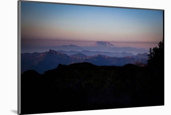 Sunset with Mount Saint Helens on the Horizon, Mount Rainier National Park, Washington-Dan Holz-Mounted Photographic Print
