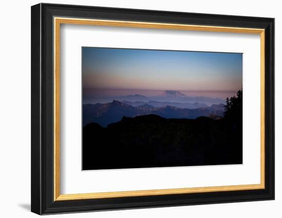 Sunset with Mount Saint Helens on the Horizon, Mount Rainier National Park, Washington-Dan Holz-Framed Photographic Print