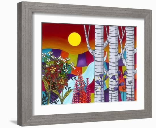Sunset with Three Trees-Carla Bank-Framed Giclee Print