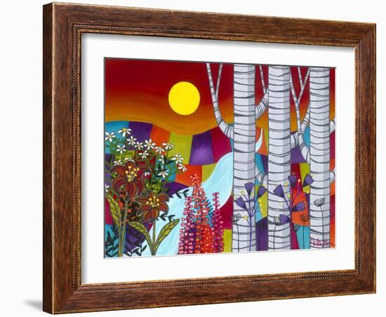 Sunset with Three Trees-Carla Bank-Framed Giclee Print