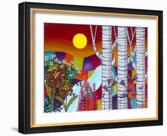 Sunset with Three Trees-Carla Bank-Framed Giclee Print