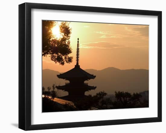 Sunset, Yasaka No to Pagoda, Kyoto City, Honshu, Japan-Christian Kober-Framed Photographic Print