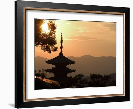 Sunset, Yasaka No to Pagoda, Kyoto City, Honshu, Japan-Christian Kober-Framed Photographic Print