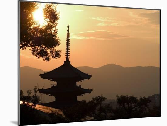 Sunset, Yasaka No to Pagoda, Kyoto City, Honshu, Japan-Christian Kober-Mounted Photographic Print