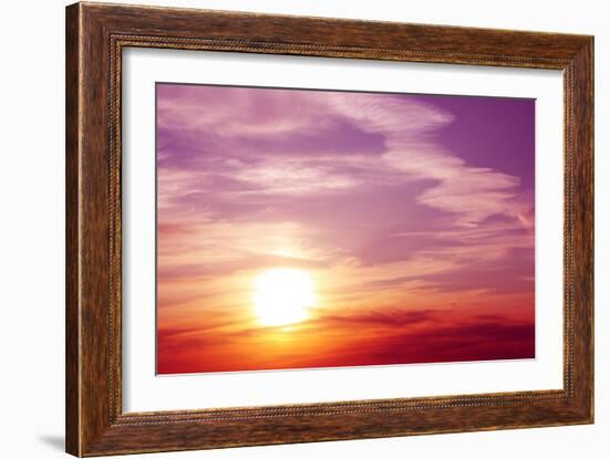 Sunset-frenta-Framed Art Print