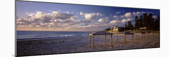 Sunshades on the Beach, Indiana Tea House, Cottesloe Beach, Perth, Western Australia, Australia-null-Mounted Photographic Print