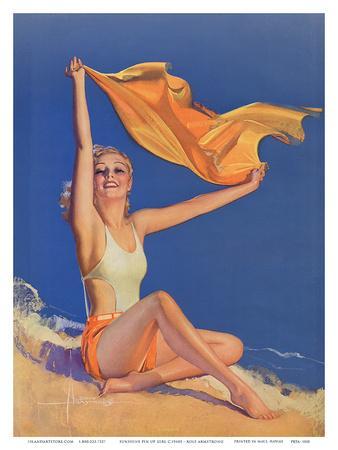 /'Nude Dancer/'//Beautiful reproduction// Rolf Armstrong Art Deco Poster//Print