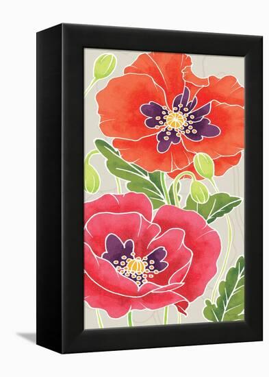 Sunshine Poppies Panel I-Elyse DeNeige-Framed Stretched Canvas