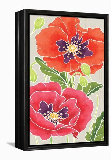 Sunshine Poppies Panel I-Elyse DeNeige-Framed Stretched Canvas