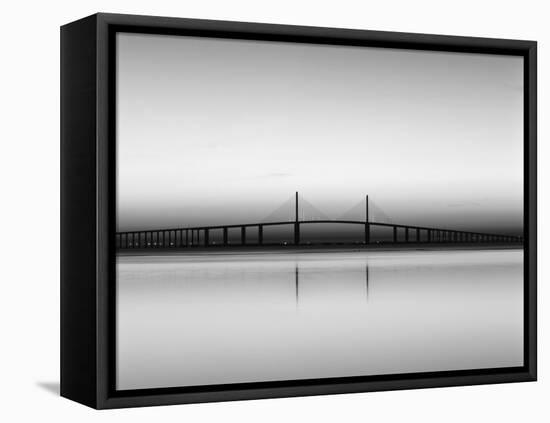 Sunshine Skyway Bridge over Tampa Bay from Fort De Soto Park, Florida, USA-Adam Jones-Framed Premier Image Canvas