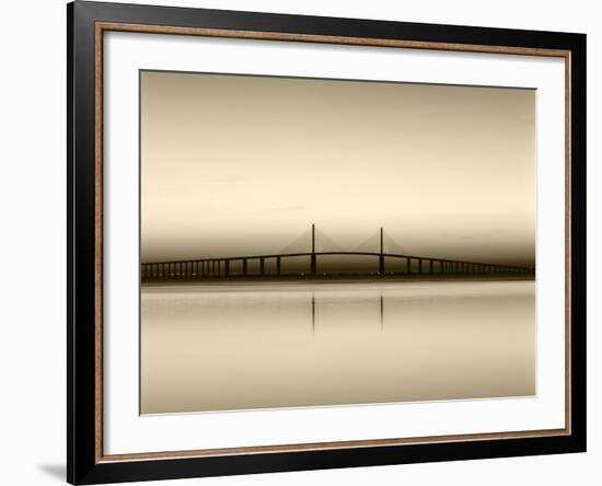 Sunshine Skyway Bridge over Tampa Bay from Fort De Soto Park, Florida, USA-Adam Jones-Framed Photographic Print