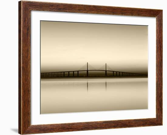 Sunshine Skyway Bridge over Tampa Bay from Fort De Soto Park, Florida, USA-Adam Jones-Framed Photographic Print