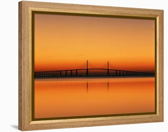 Sunshine Skyway Bridge over Tampa Bay from Fort De Soto Park, Florida, USA-Adam Jones-Framed Premier Image Canvas